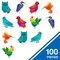 IXL Takeoff 100pcs Feathered Friends Vinyl Stickers, Colorful Waterproof Bird Decals for Water Bottles, Computer, Skateboard, Phone, Luggage, Scrapbooking, Arts and Crafts